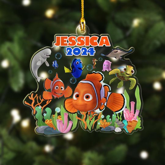 Personalized Finding Nemo Christmas Ornament, Nemo Movie Character Customized 2024 Christmas Tree Decor, Fish And Friend Xmas Gift For Kid
