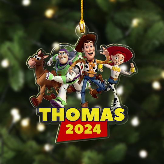 Personalized Toy Story Christmas Ornament, Funny Woody And Friends Customized 2024 Christmas Tree Decor, Toy Story Family Xmas Gift For Kid