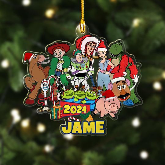 Personalized Toy Story Christmas Ornament, Funny Toy Character Customized 2024 Christmas Tree Decor, Movie Character Xmas Gift For Kid