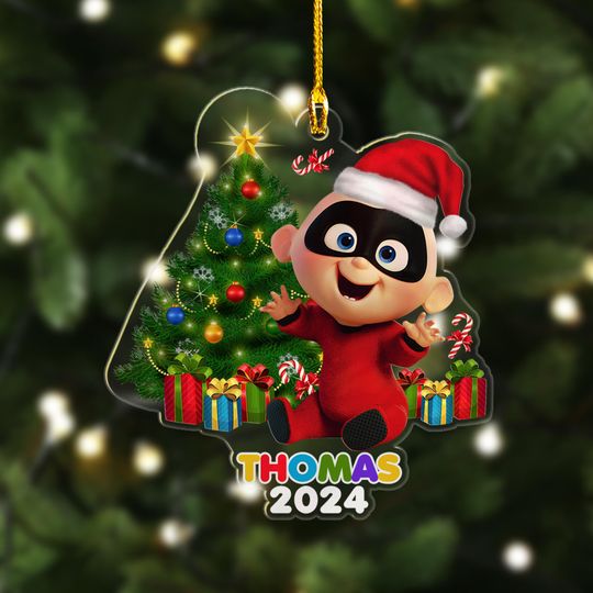 Personalized Incredibles Ornament, Baby Superhero Character Xmas Ornament Fan Gift, Customized 2024 Christmas Tree Decor Gift For Kid