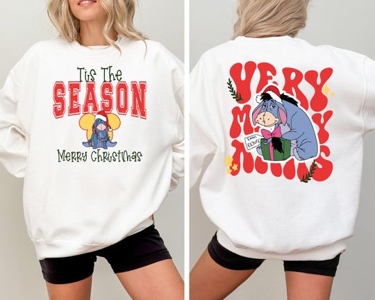 Disney Eeyore Christmas Shirt, Winnie the Pooh Xmas Shirt, Tis The Season Shirt, Disneyland Trip Xmas Shirt, Disney Very Merry Xmas Shirt