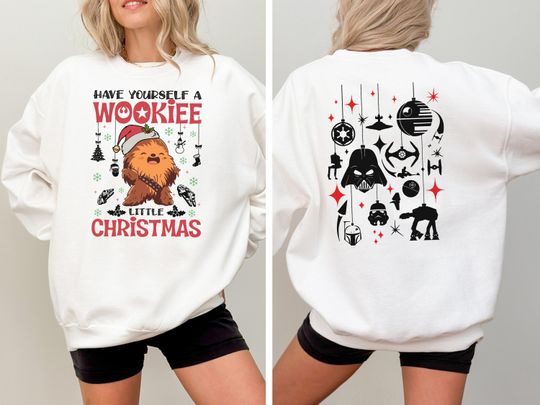 Have Yourself A Wookie Little Christmas Shirt, Santa Chewbacca Shirt, Galaxy's Edge Merry Christmas Tee, Wookiee Christmas Sweatshirts