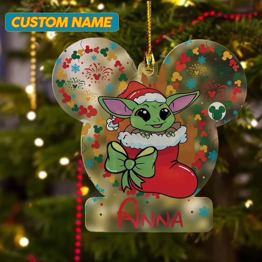Personalized Baby Movie Character Christmas Ornament, Galaxy Movie Customized 2024 Christmas Tree Decor, Baby Mouse Ear Gift For Kid