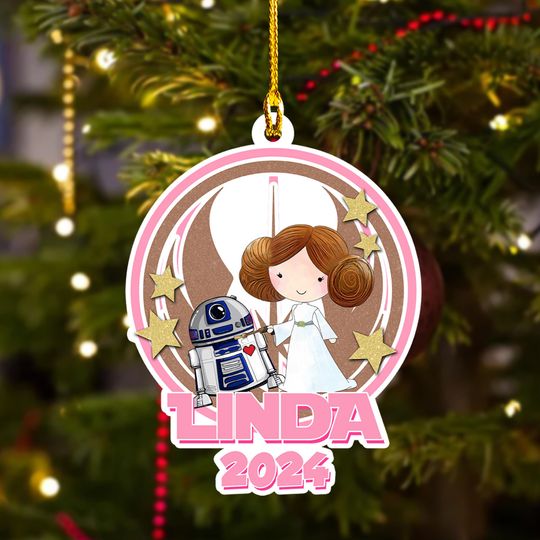 Personalized Ornament Cute Princess, American Movie Xmas Ornament Shape Fan Gift, Customized 2024 Christmas Tree Decor Gift For Kid