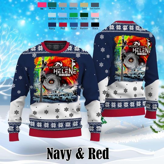Hurricane Helena 2024 Ugly Sweater, Strong Than The Storm Christmas Sweater, North Carolina Strong Sweater, Christmas Ugly Sweater