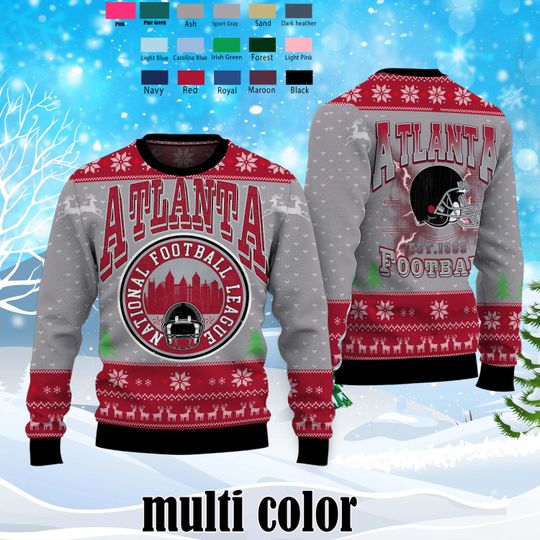 Atlanta Football Ugly Sweater 1965,Falcons-Inspired Holiday Sweater, Retro Football Fan Gift,Funny Christmas Sweater for Atlanta Sports Fans