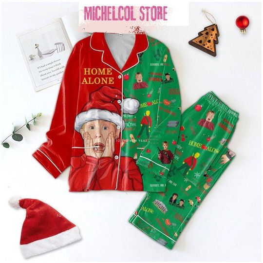 Christmas Home Alone Pajamas, Home Alone Pajamas Set,Set Of Pajamas Christmas Pajamas Set, Christmas Movie Pajamas