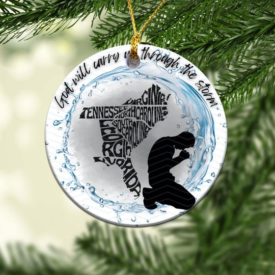 Hurricane Helene Pray Ornament, Strong Than The Storm Ornament, North Carolina Strong Ornament, Western NC Ornament, Christmas ornament