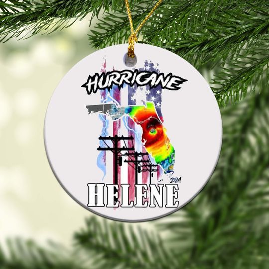 Hurricane season 2024 Ornament, Hurricane Helene Ornament, Hit by Hurricane Helene, survivor, rebuild, commemorative gift,Christmas ornament