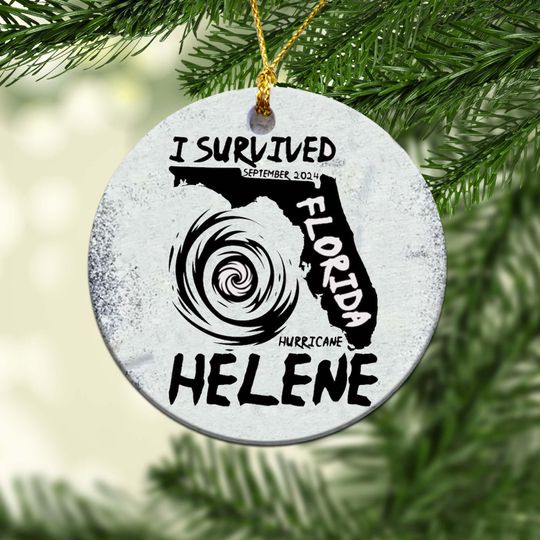 Hurricane Helene Ornament, Hit by Hurricane Helene, Hurricane season 2024, survivor, rebuild, commemorative gift, Christmas ornament
