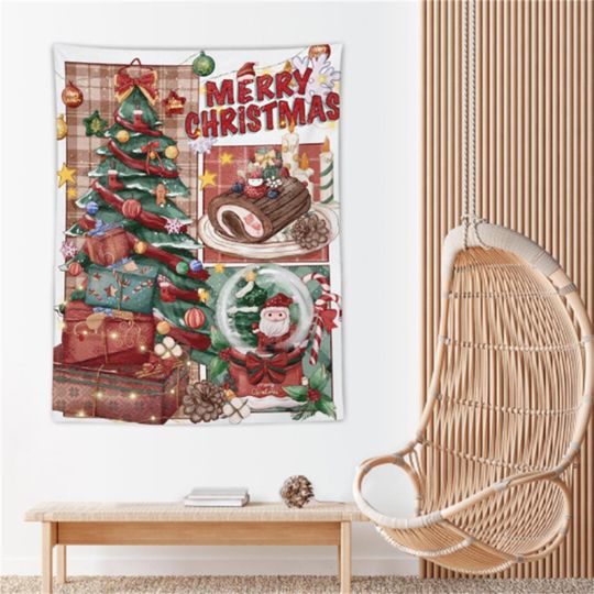 Personalized Tapestry, Holiday wall decor, Christmas gift, Christmas Tree gift, Farmhouse decor, Winter home decor, Home Decor, Holiday Gift