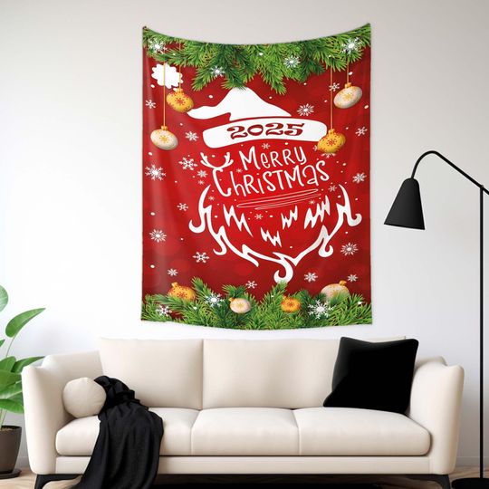 Christmas Tapestry, Ornament Tapestry, Custom Tapestry, Noel Tapestry, Merry Christmas Decor, Collage Dorm Decor, Art Decor Tapestry, Gift