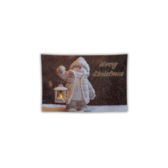 Merry Christmas Snowman Tapestry, Winter Holiday Wall Hanging, Christmas Tapestry, Christmas Gift, Christmas Wall Art, Christmas Home Decor