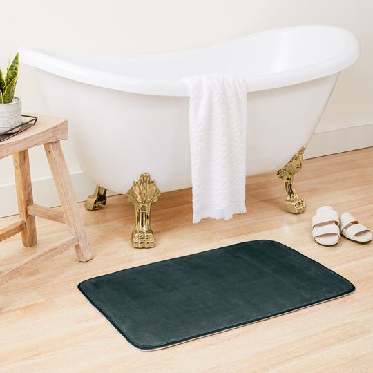 Solid Dark Green  Bath Mat