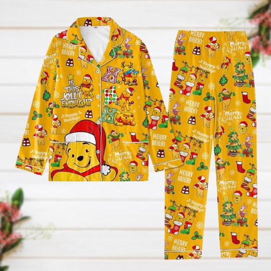 Pooh Santa Christmas Pajama, Winnie The Pooh Xmas Pajamas, Disney Pjs Christnas, Pooh Bear Xmas Holiday Pajamas, Christmas Gift
