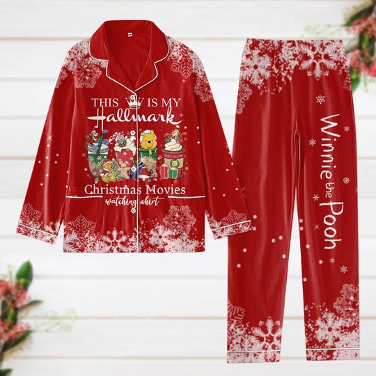 Christmas Pajamas, Winnie The Pooh Pajamas Set, Disney Pooh Xmas Pajamas, Tigger Piglet Eeyore Christmas Shirt, Christmas Movie Pjs