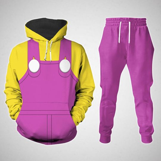 Super Mario Wario Cosplay Hoodie, Wario Cosplay Costume Jogger, Super Mario Characters Hoodie, Jogger For Men, Xmas Party Gift