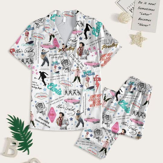 Elvis Pajamas, Set Elvis Shirt, Elvis Presley Elvis Presley Lovers