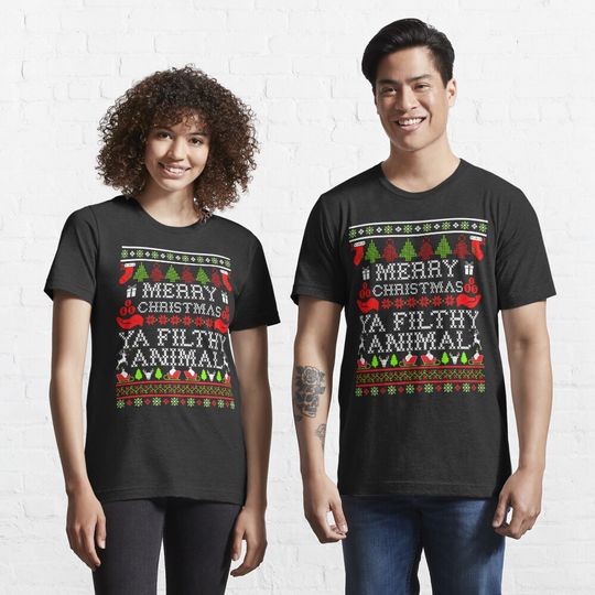 Christmas T-shirt - Merry Christmas Ya Filthy Animal Essential T-Shirt