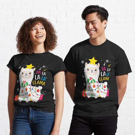 Funny Llama Fa La La Christmas Ornament Decors Classic T-Shirt