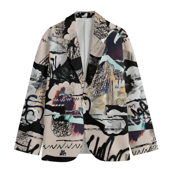 Graffiti Art Jacket, Artsy Blazer, Urban Art Bold Design