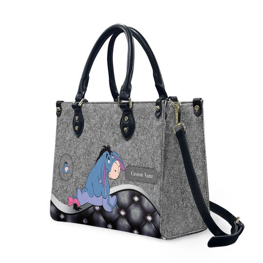 Eeyore Winnie The Pooh Handbag, Eeyore Winnie The Pooh Leather Bag, Crossbody Bag, Top Handle Bag,Custom Leather Bag, Eeyore Women