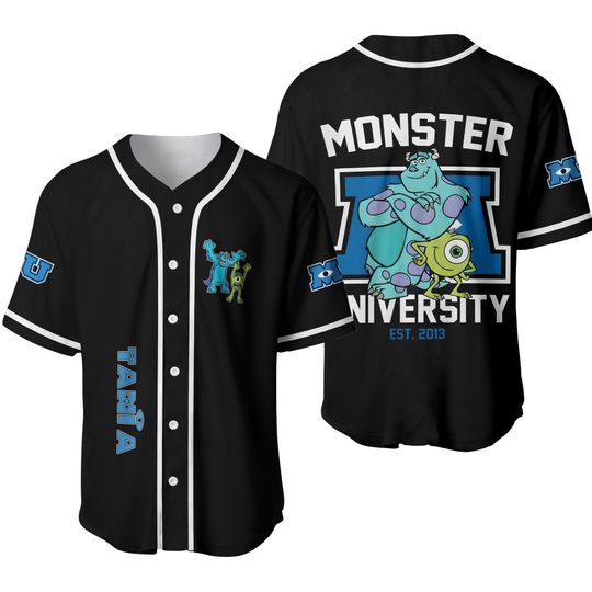 Personalize Monsters Inc Retro Monsters University Custom Disney Baseball Jersey