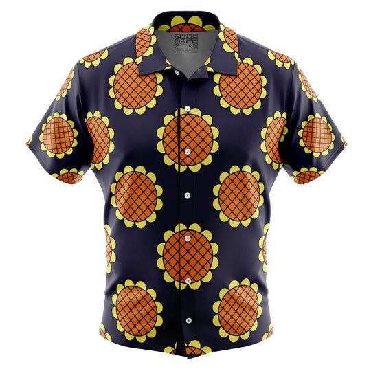 Navy Blue Monkey D. Luffy Dressrosa Button Up Hawaiian Shirt
