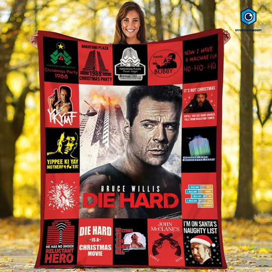 John Mcclane Die Hard Christmas Movies Blanket Die Hard Fleece Blanket Blanket For Bed Couch Sofa, Christmas Gifts