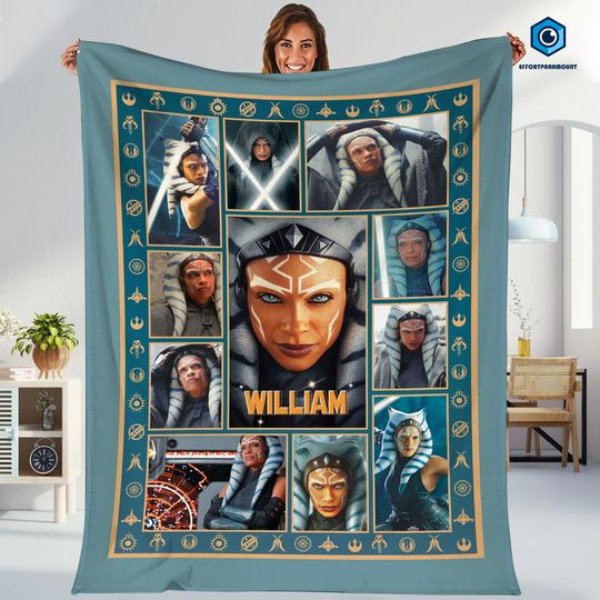 Ahsoka Movie Blanket | The Mandalorian Ahsoka Tano Fleece Blanket | Starwars Galaxy Edge Blanket Couch Sofa