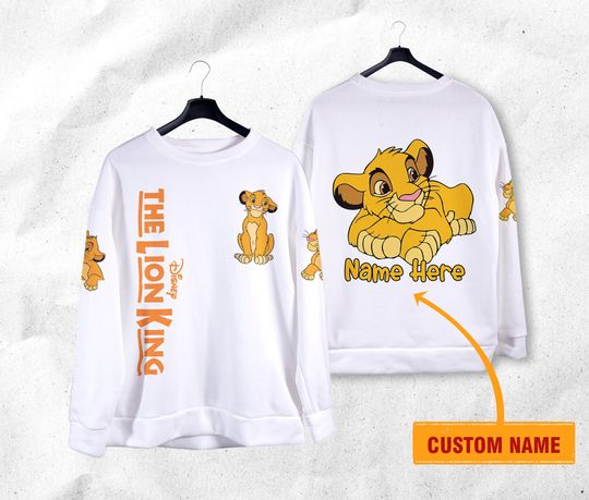 Personalized Simba Sweatshirt The Lion King Shirt Custom Name Simba Lion King Shirt Custom Name Shirt Gift