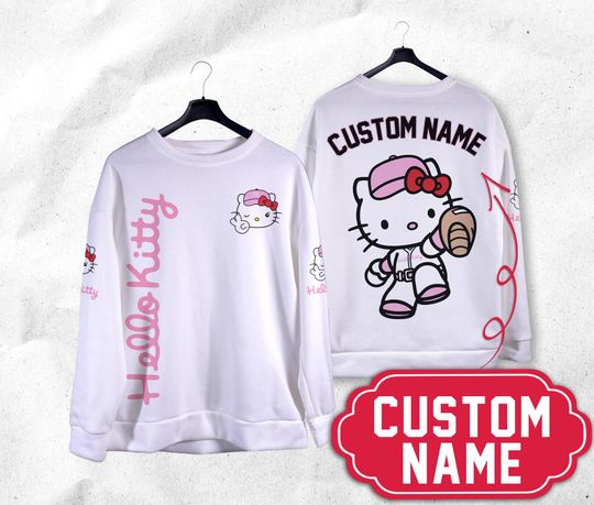 Personalized Hello Kitty Sweatshirts Hello Kitty Custom Name Sweatshirts Hello Kitty Shirt Gift