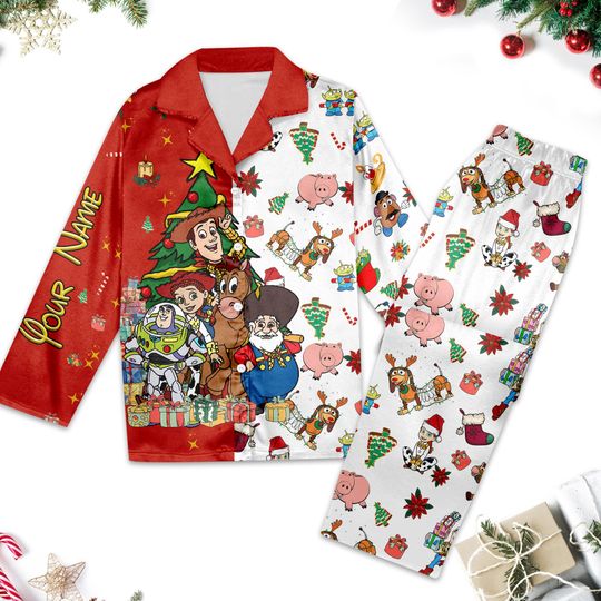 Custom Toy Story Christmas Pajamas Set Women, Toy Story Xmas Pajamas, Woody Buzz Lightyear Xmas Party Gift, Magic Kingdom Shirt