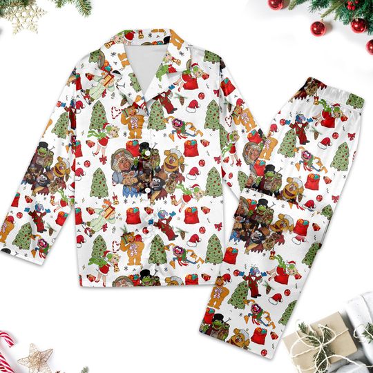 The Muppet Christmas Carol Pajamas Set, Muppet Xmas Holiday Women Pajamas, The Muppet Button Up Shirt, Magic Kingdom Shirt