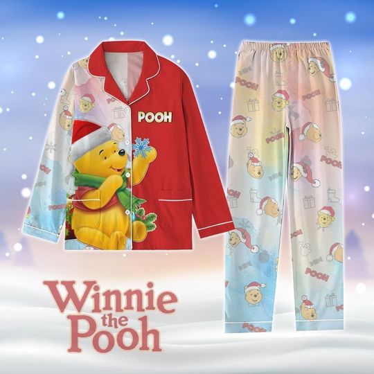 Winnie The Pooh Pajamas Christmas, Pooh Bear Holiday Pajamas, Disney Pooh Shirt, Honey Pooh Bear Pajamas, Disney Christmas Gift