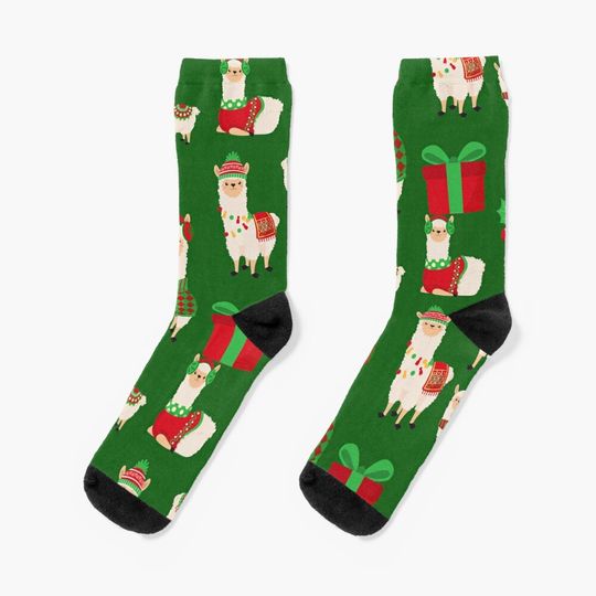 Christmas Lama Socks