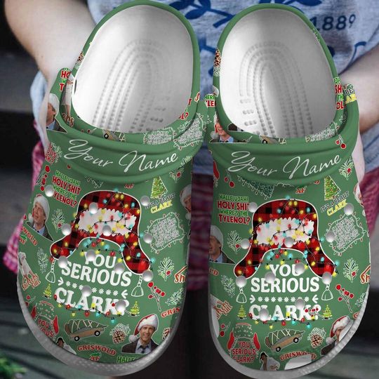 Clark Griswold Shoes, Custom Santa Clark Griswold Sandals, National Lampoons Women Shoes, Christmas Movie Shoes, Christmas Gift