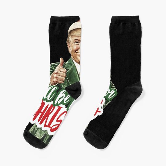 Trump I'll Be Home for Christmas, Humorous Trump Christmas Socks