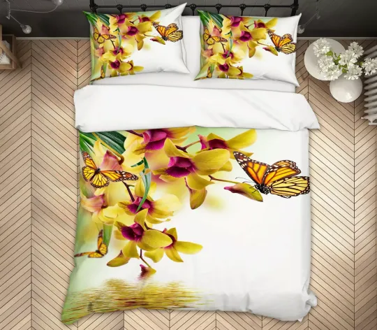 3D Yellow Flower N1597 Animal Bed Pillowcases Quilt Duvet Cover Queen King Fay