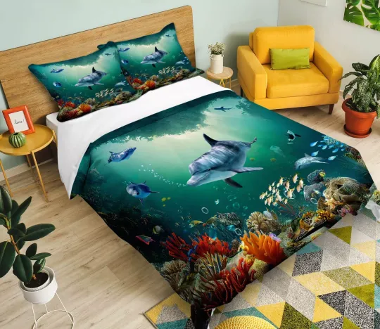 3D Animal Killer Whale I537 Bed Pillowcases Quilt Duvet Cover Queen King Erin 23