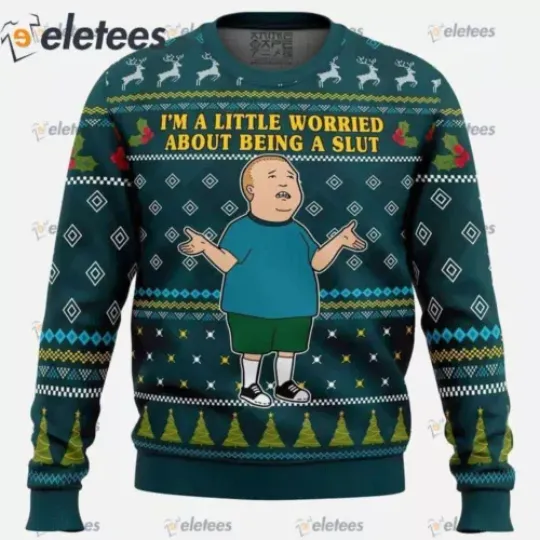 I'm a Little Worried King Of The Hill Ugly Christmas Sweater 59K9A1ZL