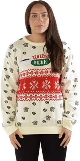 Small 37" inch chest Friends Central Perk - Ugly Christmas Jumper - Xmas Sweater