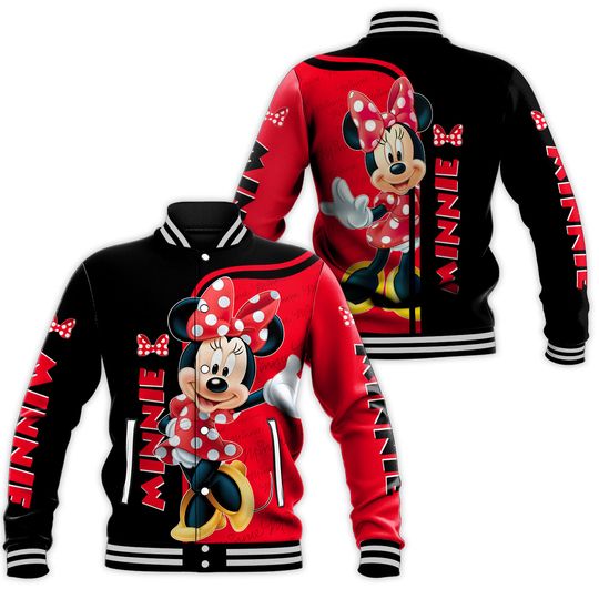 Halloween Minnie Baseball Jacket, Minnie Mouse Jacket, Disney Minnie