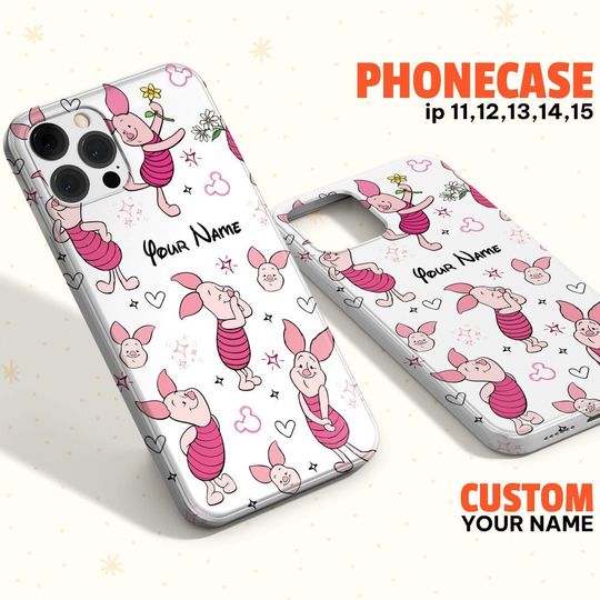 Custom Disney Friends Piglet Colorful Phonecase, Personalied Disney Phonecase, Birthday Gift, Cartoon Lover Phonecase