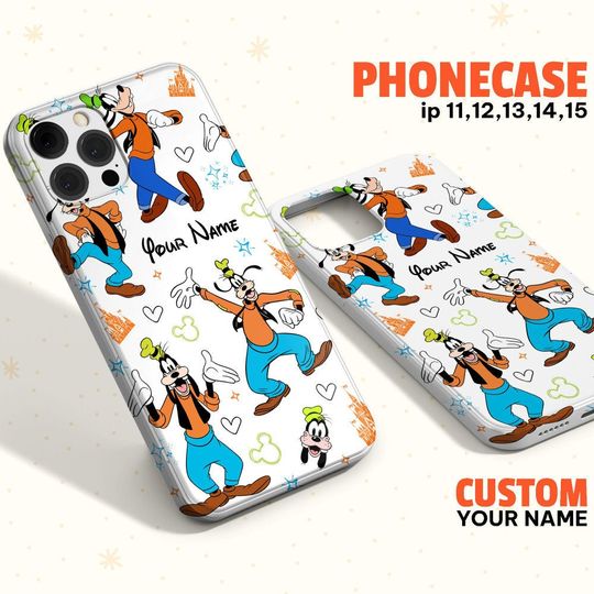 Custom Disney Friends Goofy Colorful Phonecase, Personalized Disney Phonecase, Birthday Gift, Cartoon Lover Phonecase