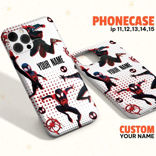 Custom Spiderman Miles Morales Colorful Phonecase, Personalied Disney Phonecase, Birthday Gift, Cartoon Lover Phonecase