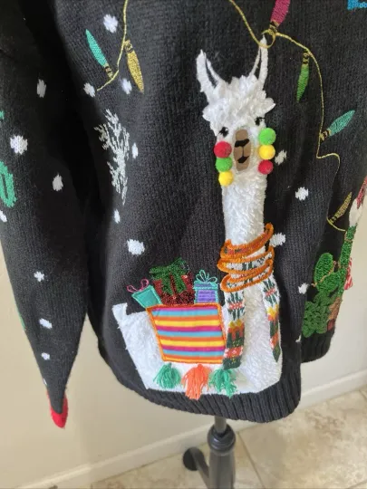 Womens Knit Sweater Size  X Large Ugly Christmas Sweater LLama Holiday Festive