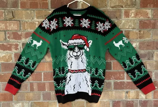 Ugly Christmas Sweater Llama Mens XL Holiday Santa Holiday Sweater New with Tag