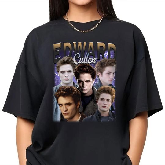 Vintage Edward Cullen T Shirt, Vintage 90s Bootleg Classic Graphic, Robert Pattinson Retro Bootleg Rap Shirt, Twitlight Movie
