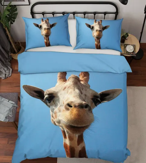 3D Giraffe O52 Animal Bed Pillowcases Quilt Duvet Cover Set Queen King Amy